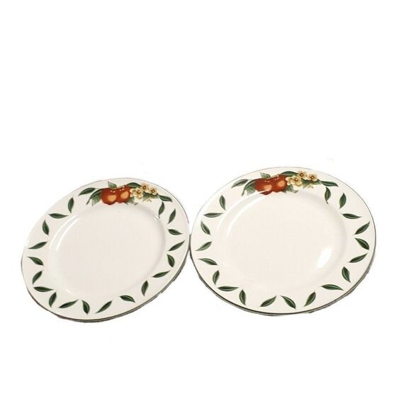 SET 2 WSP Stoneware Dinner Plates From The Cades Creek Collection Apple Pattern - Picture 1 of 5